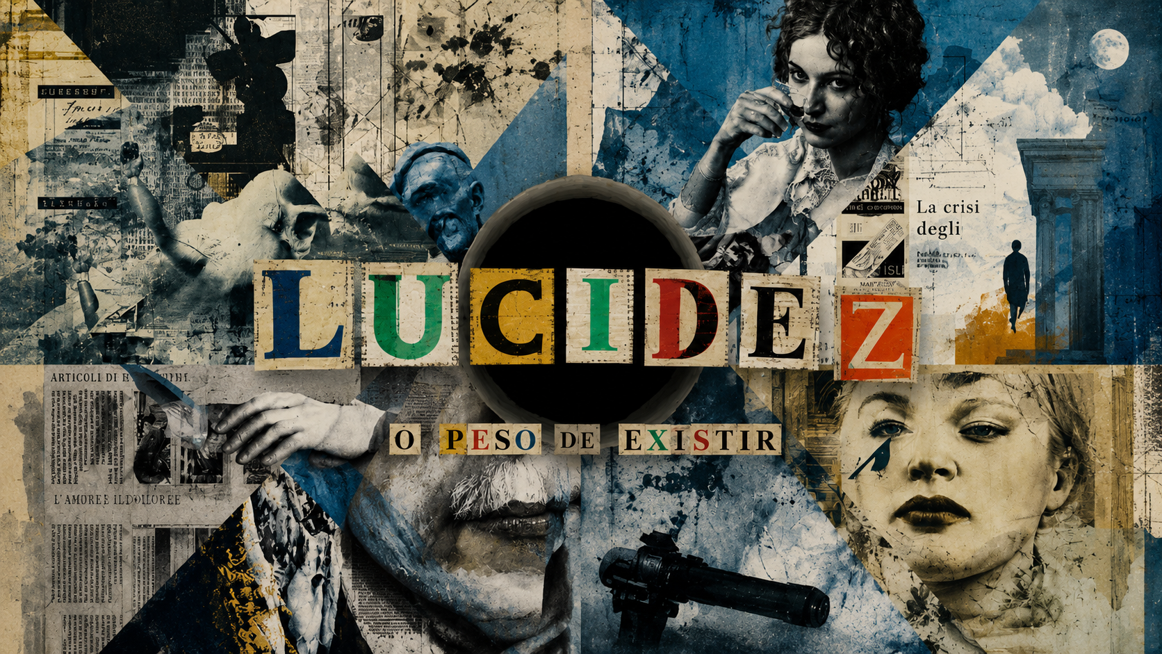 Colagem artística do livro Lucidez